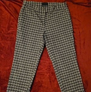 NWOT CYNTHIA ROWLEY PANTS BLACK KHAKI & WHITE SZ 6